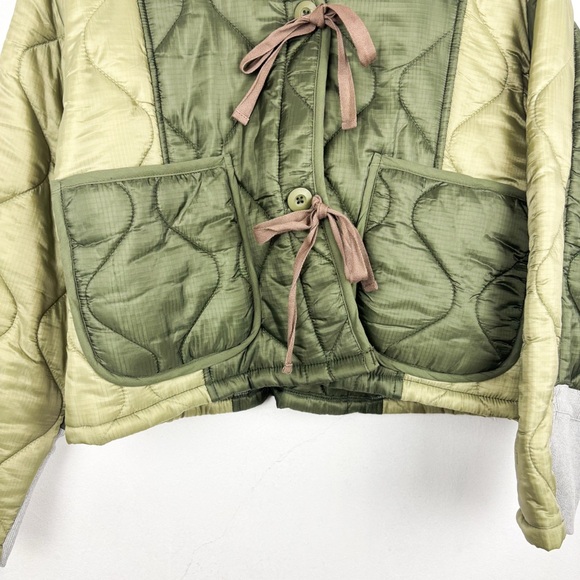 NWT All Row Isabella Green Quilted Tie Jacket Sz M - Picture 12 of 12